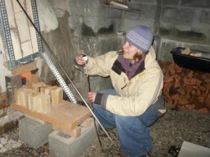 stoking the anagama all night in midwinter is cold