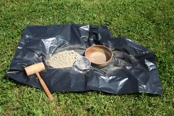 powdered clay sieved from the larger bits powdered clay sieved from the larger bits