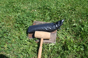 clay sausage ready for pounding clay sausage ready for pounding